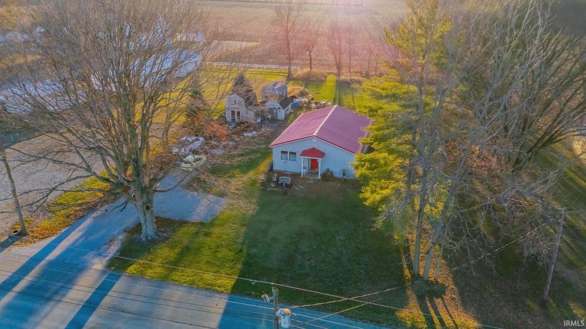 Aerial view of sparsely populated area