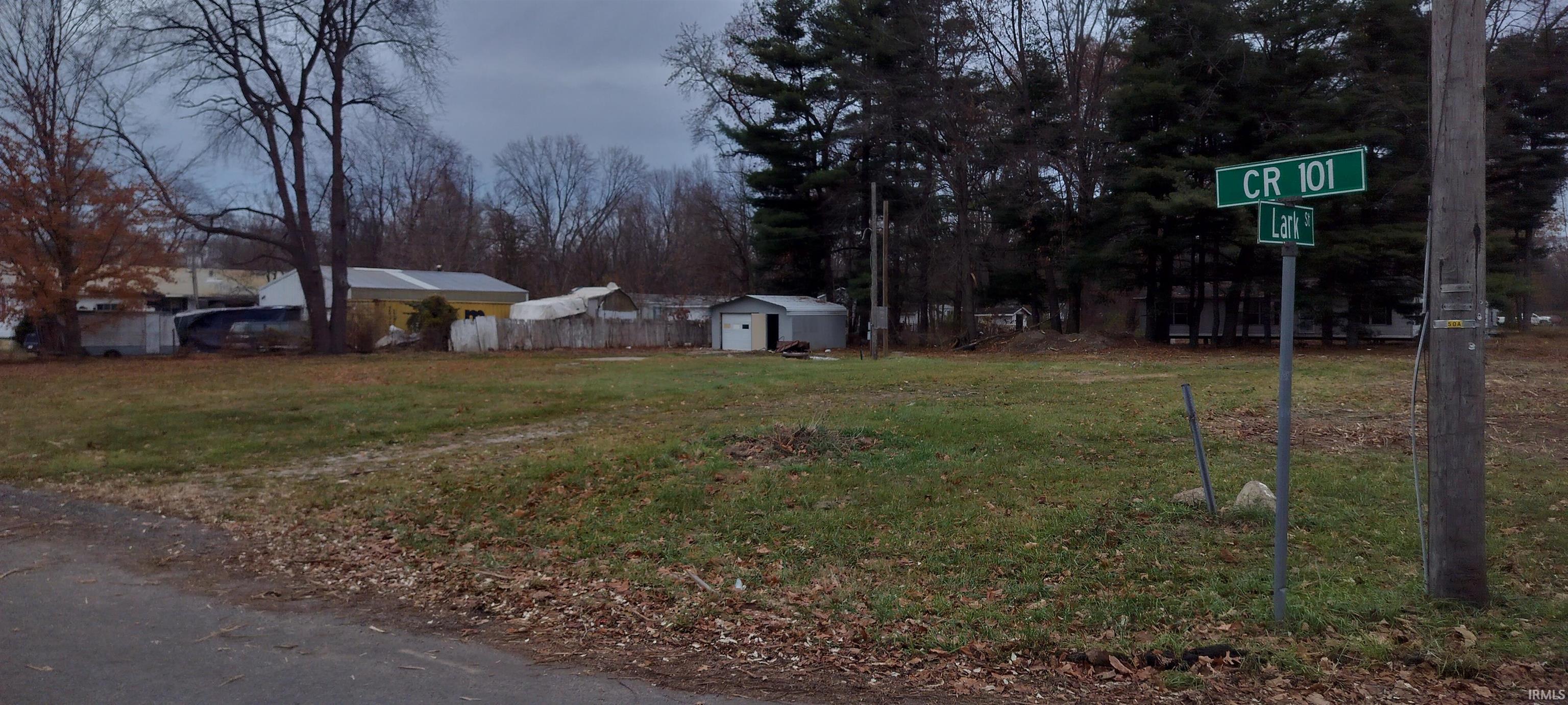 View of yard with a shed