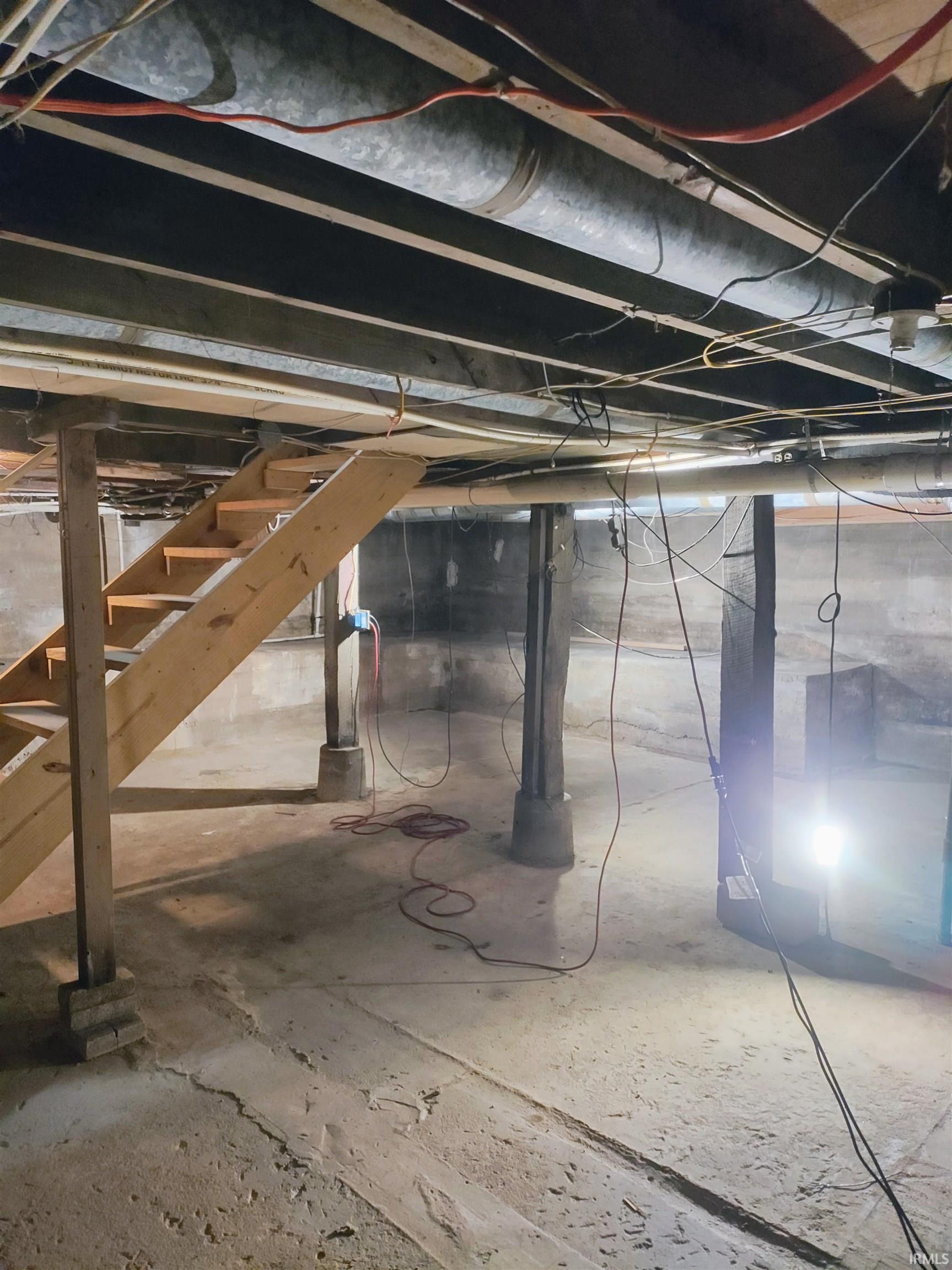 View of unfinished basement