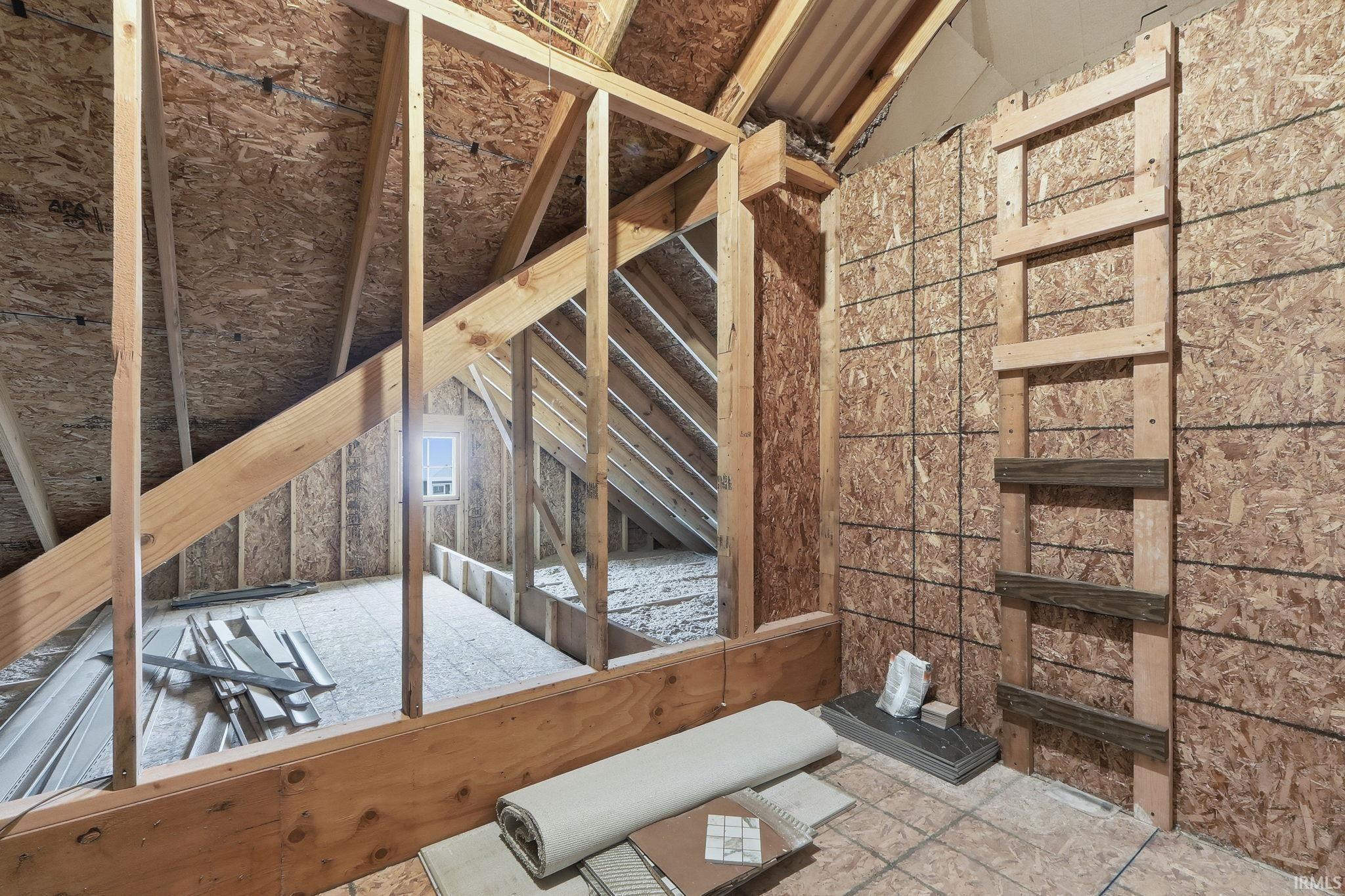 View of unfinished attic