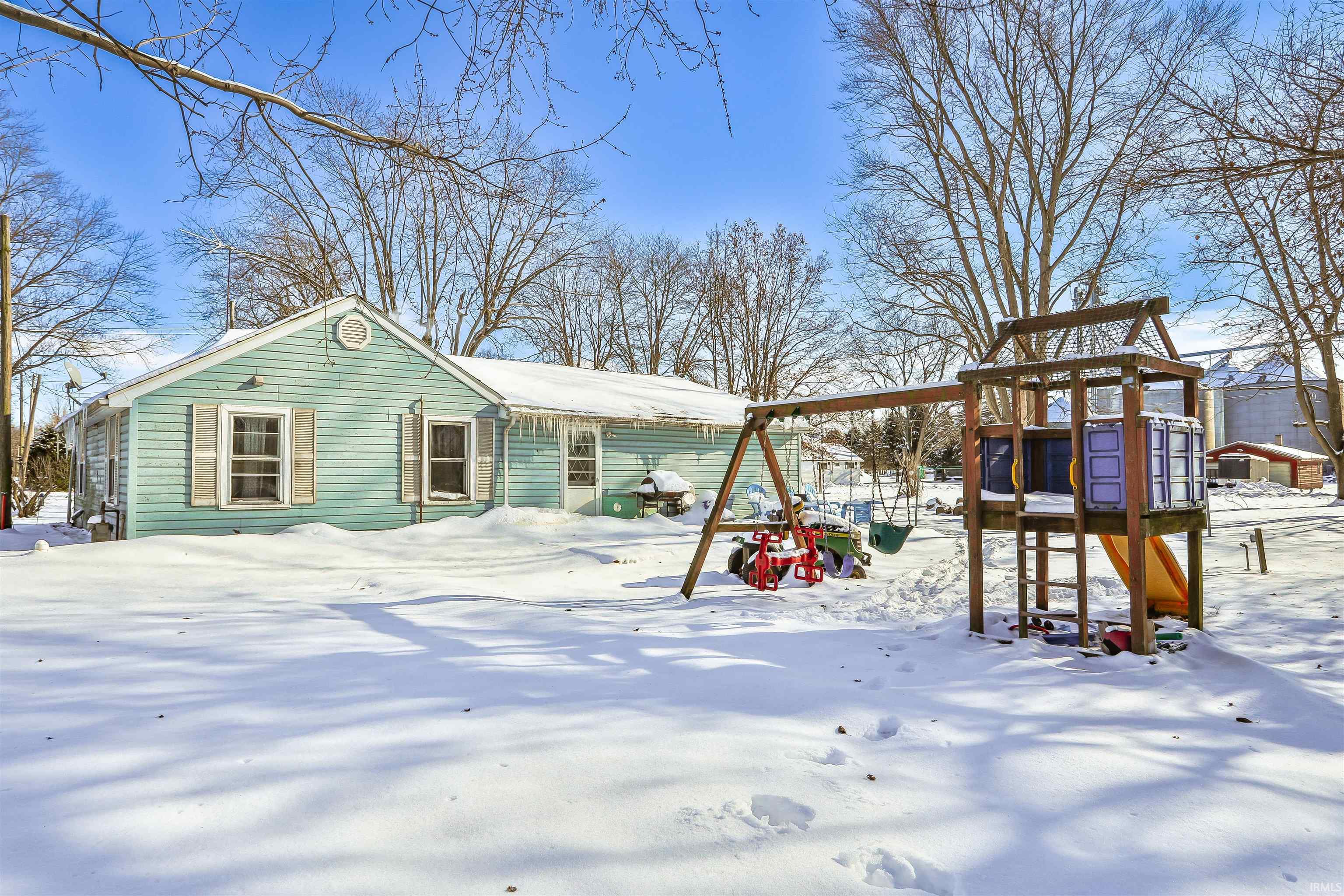 Exterior space with a playground