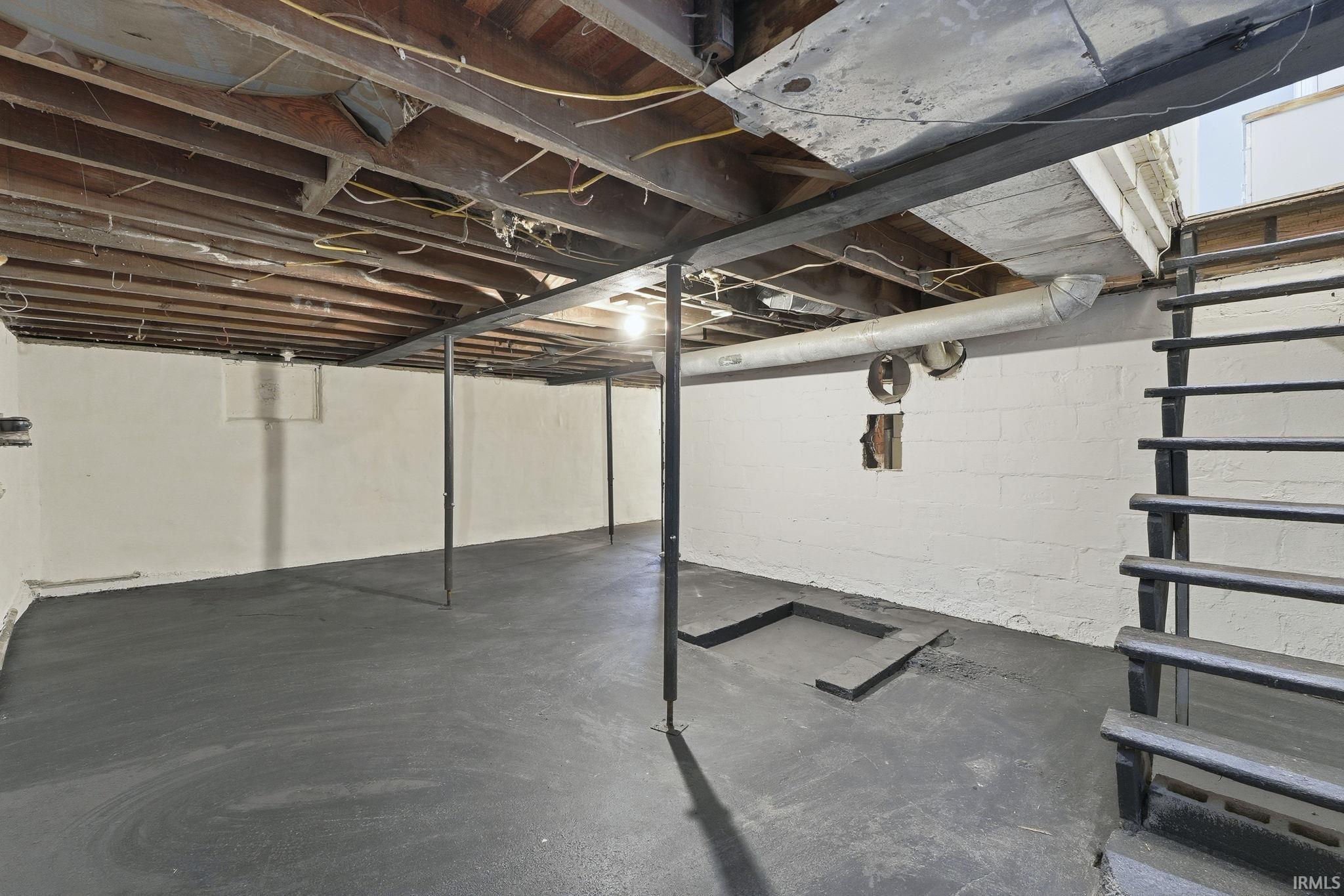 View of unfinished below grade area