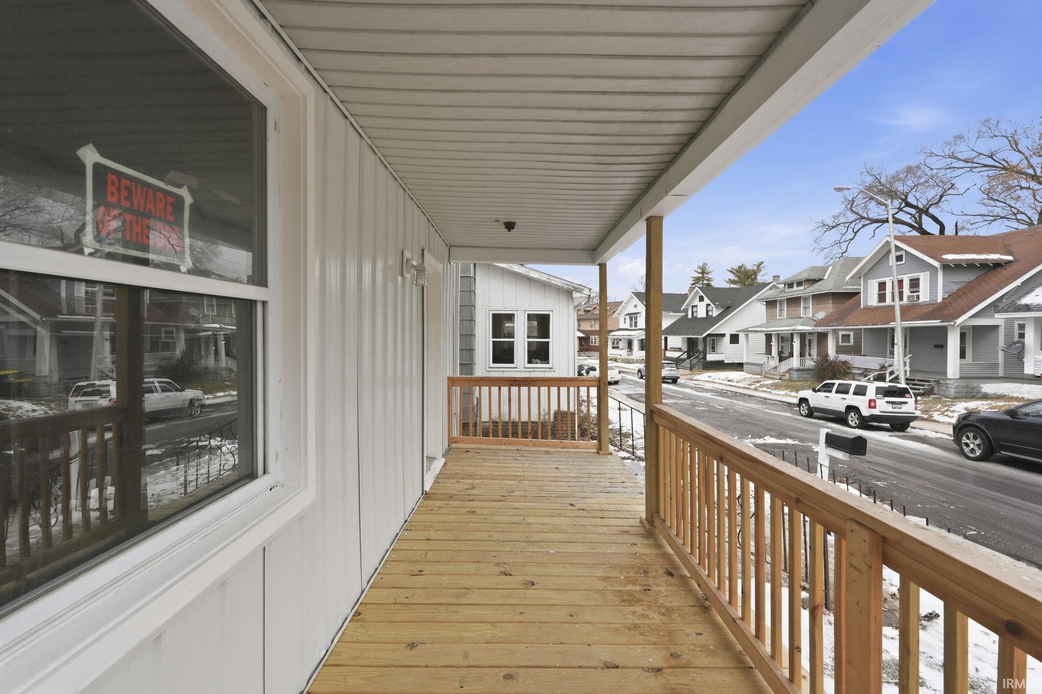 Porch with a residential view