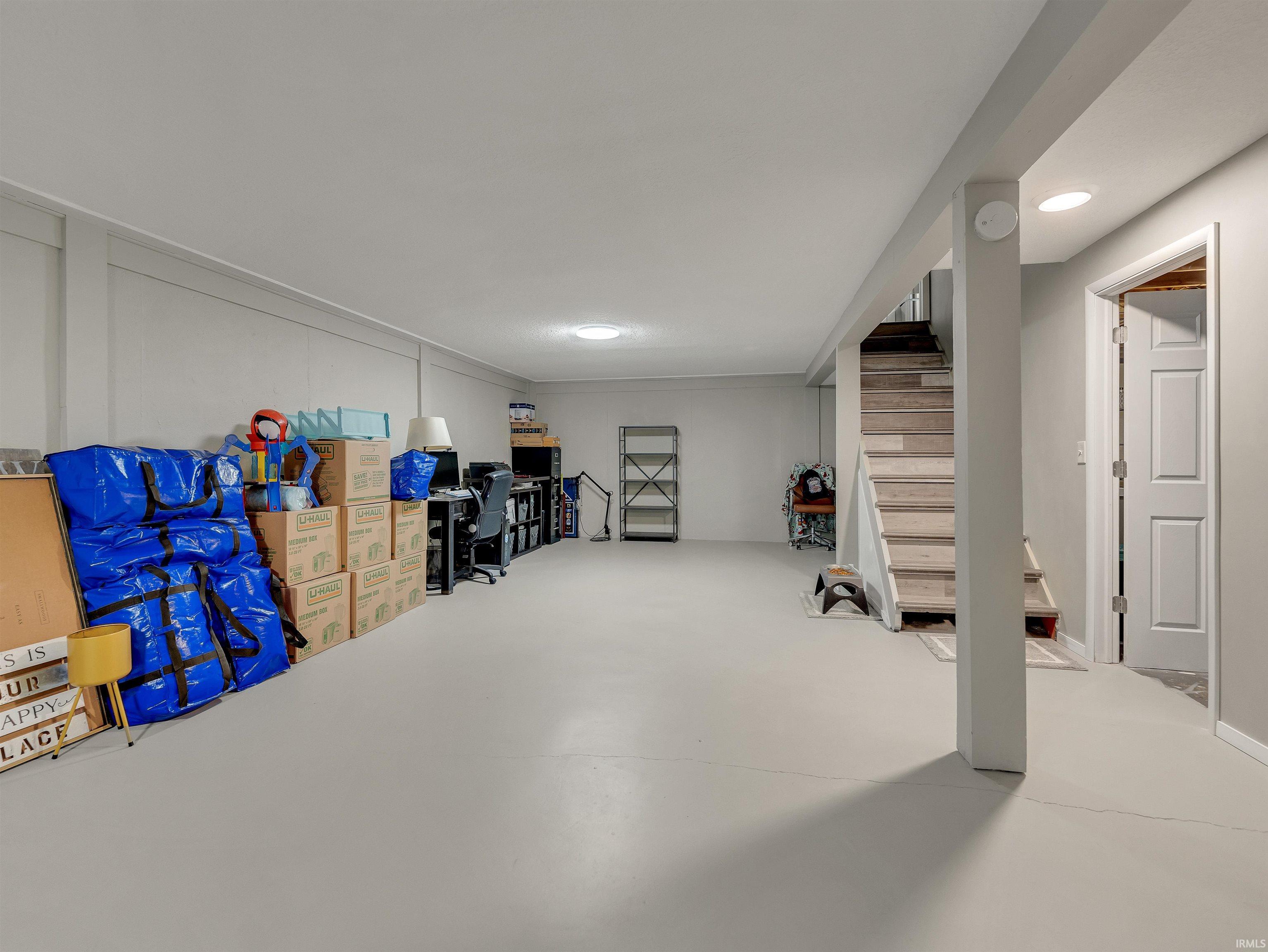 Finished below grade area with stairway