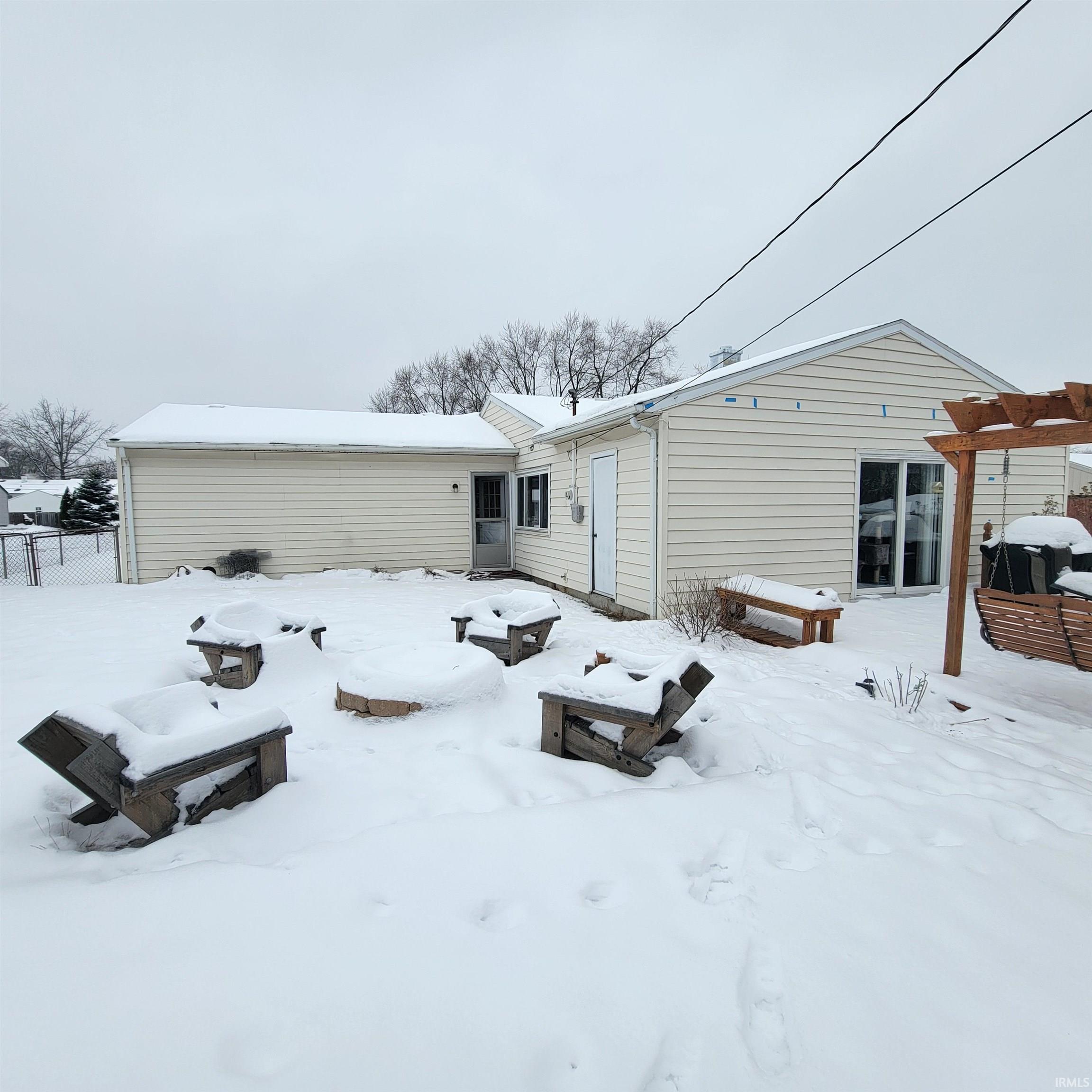 View of snow covered house