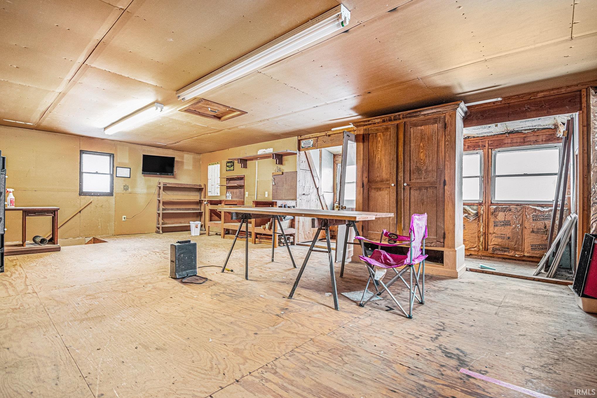 Dining room with attic access
