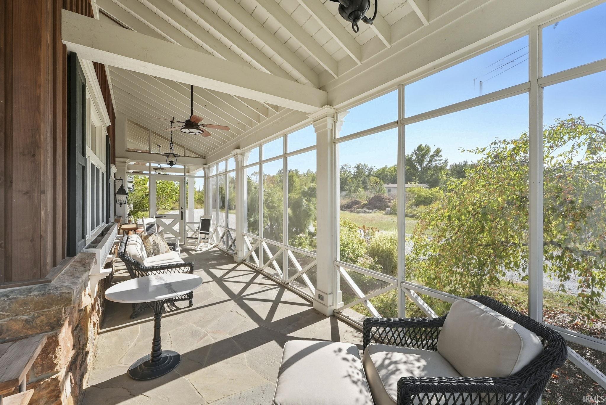 Screen porch of barn/carriage house