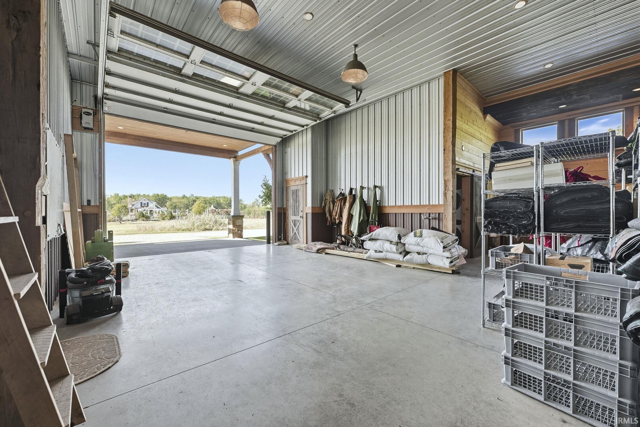 North overhead door of big barn
