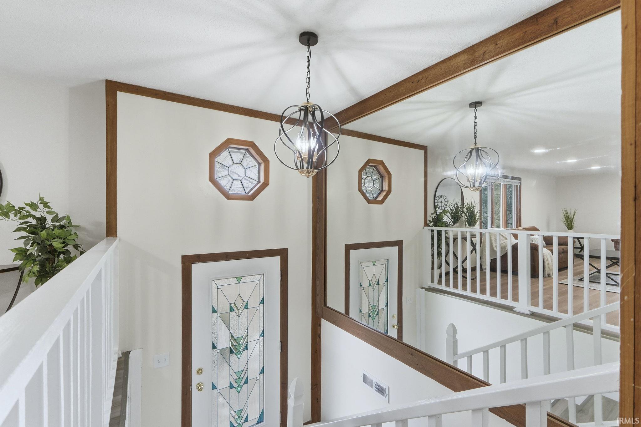 Detailed view of a chandelier