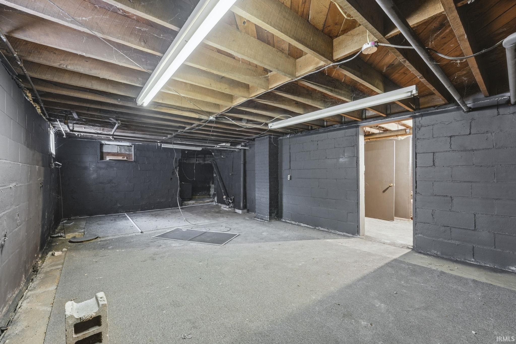 View of unfinished basement