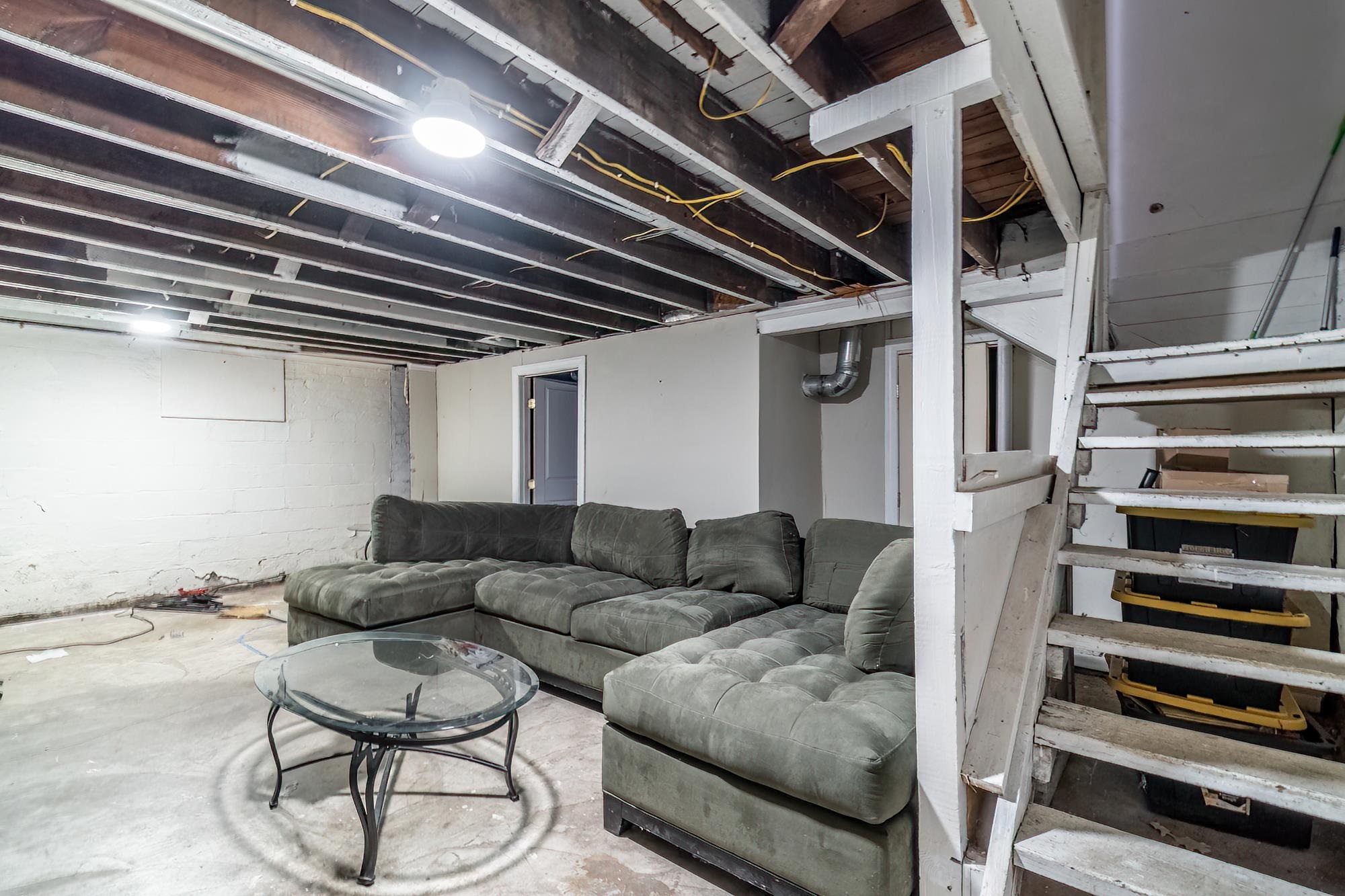 View of unfinished below grade area