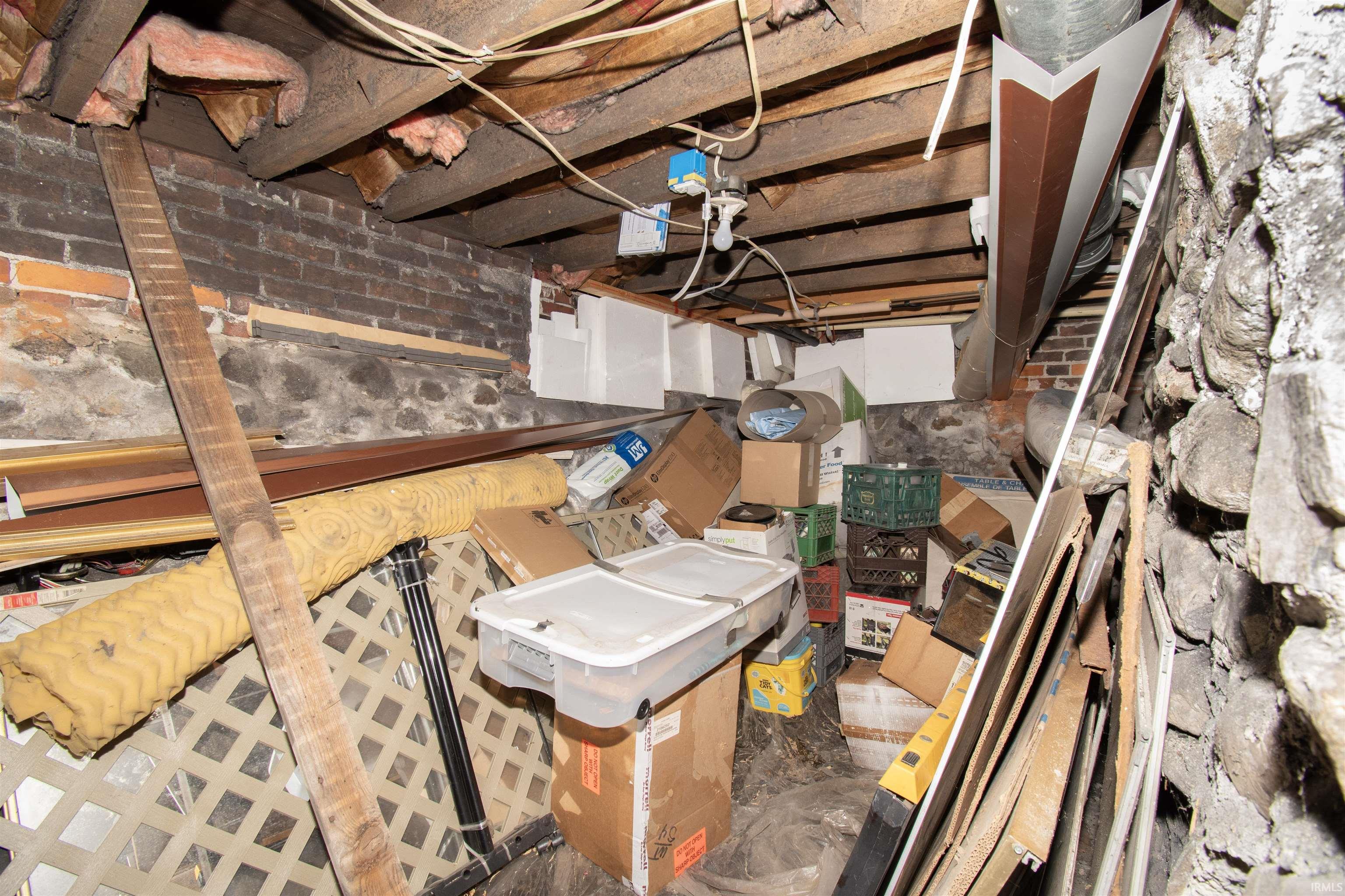 View of unfinished basement