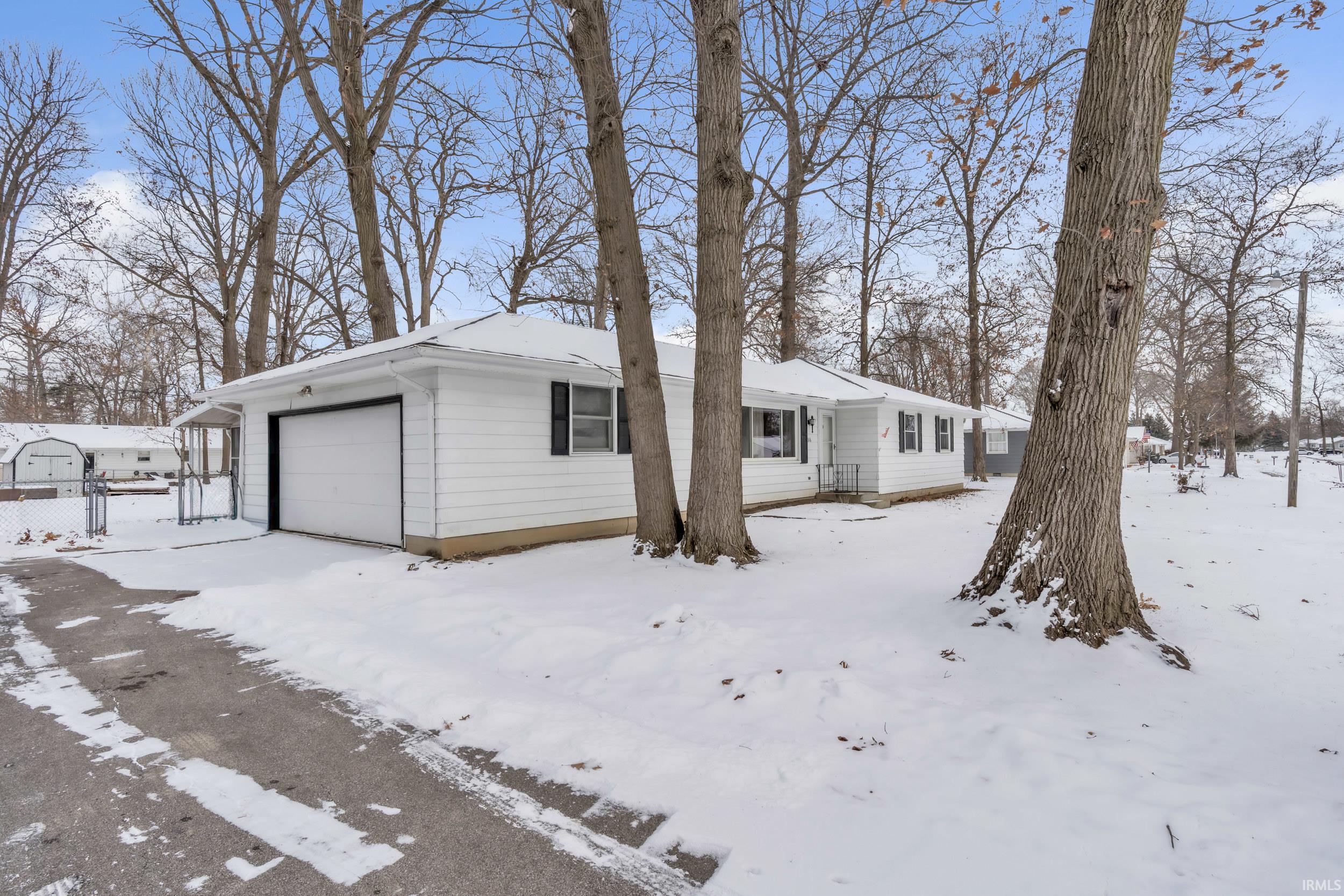Single story home with a garage