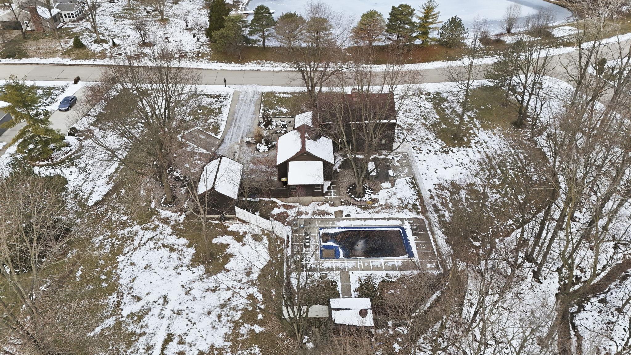 View of snowy aerial view