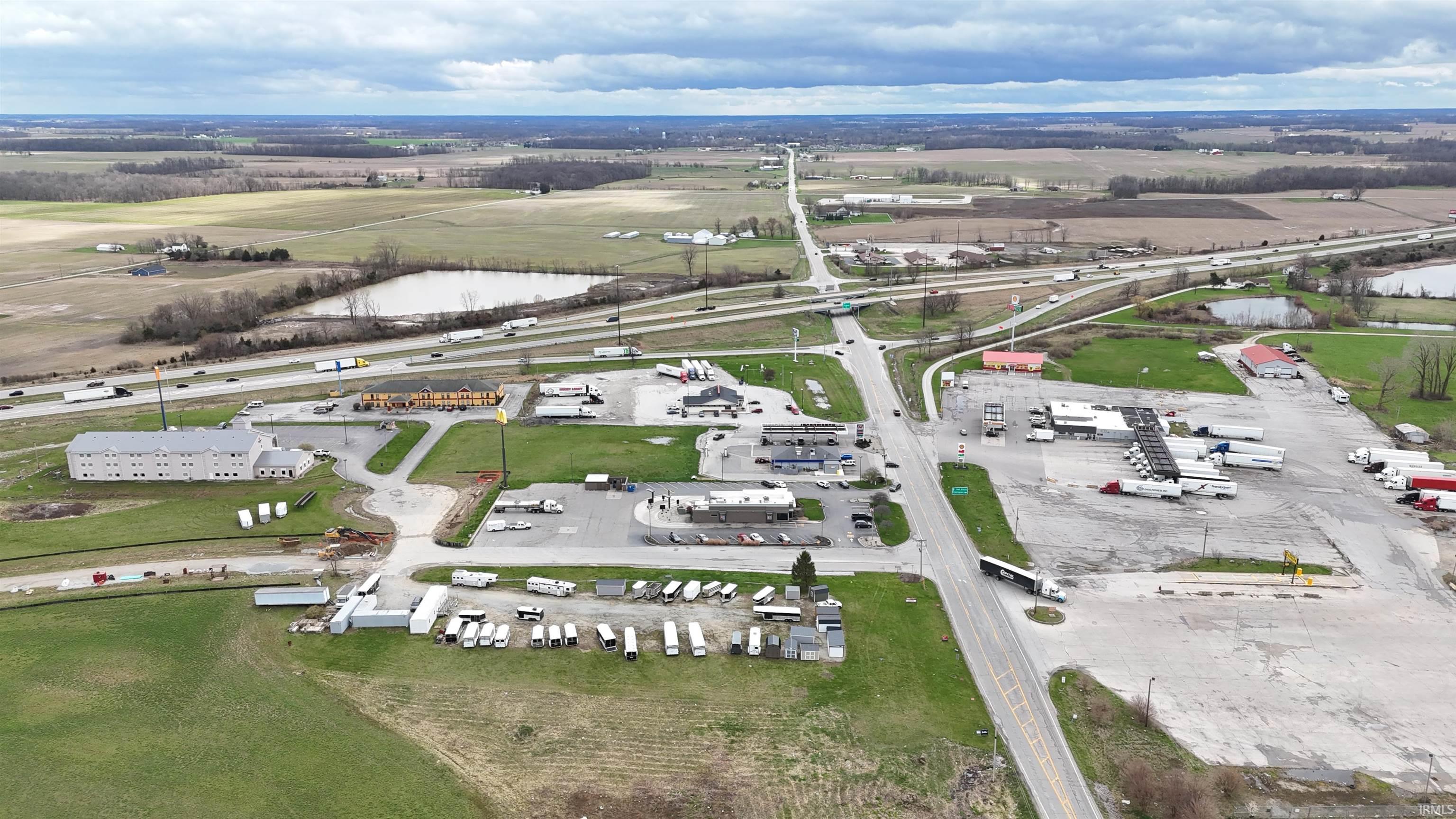 Aerial view of an industrial area