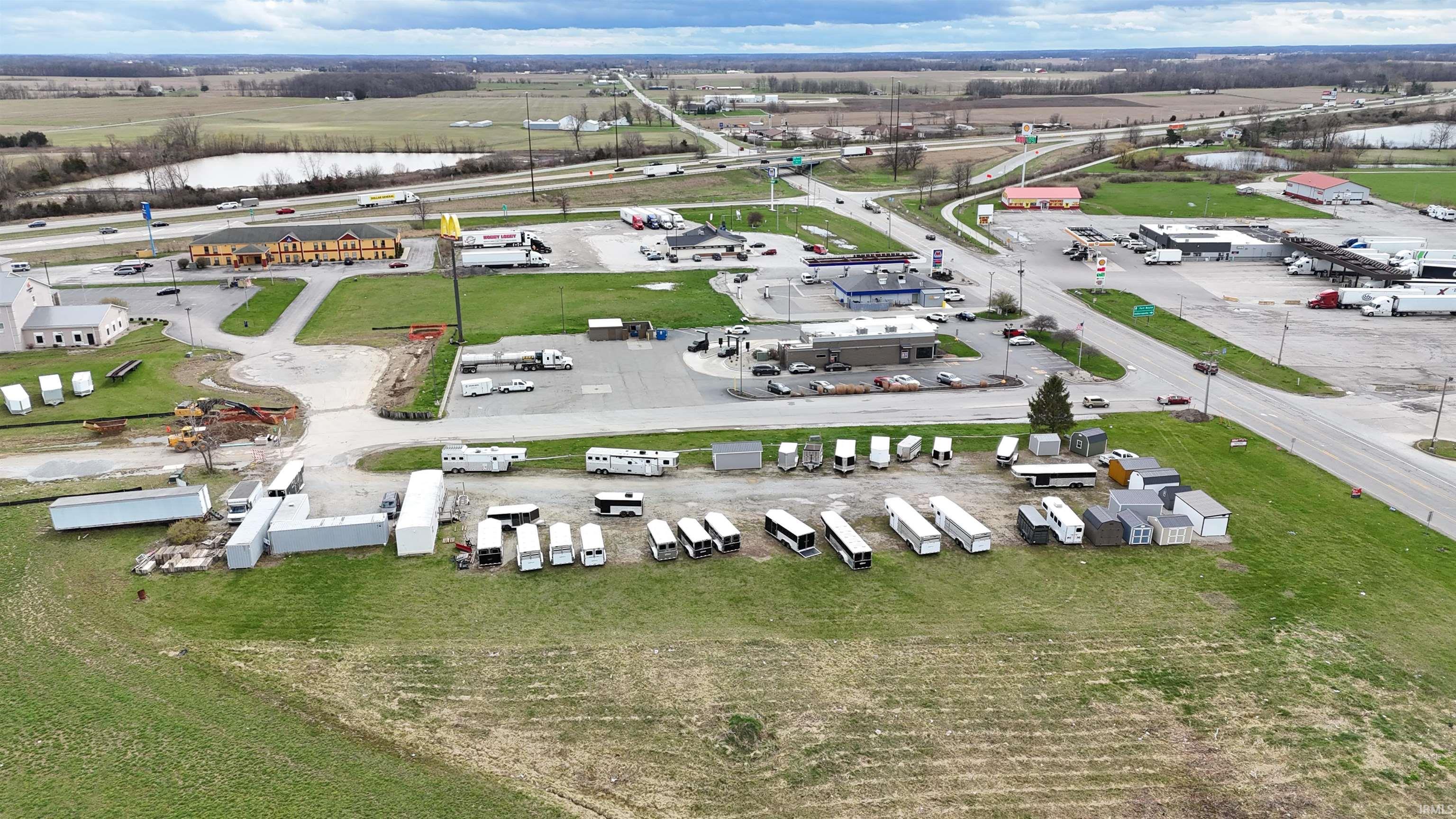 Aerial view of industrial structures