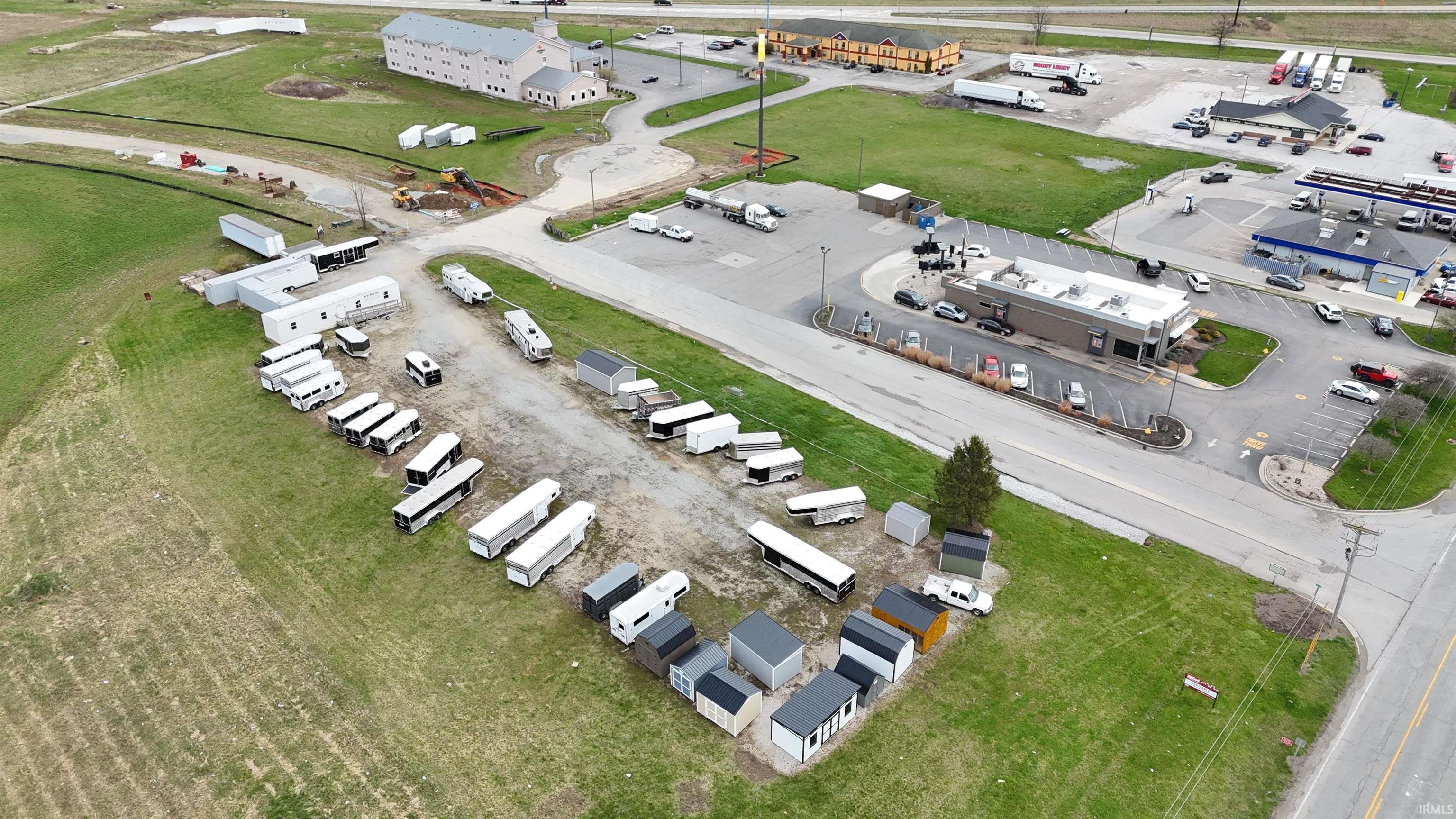 Aerial view of industrial structures