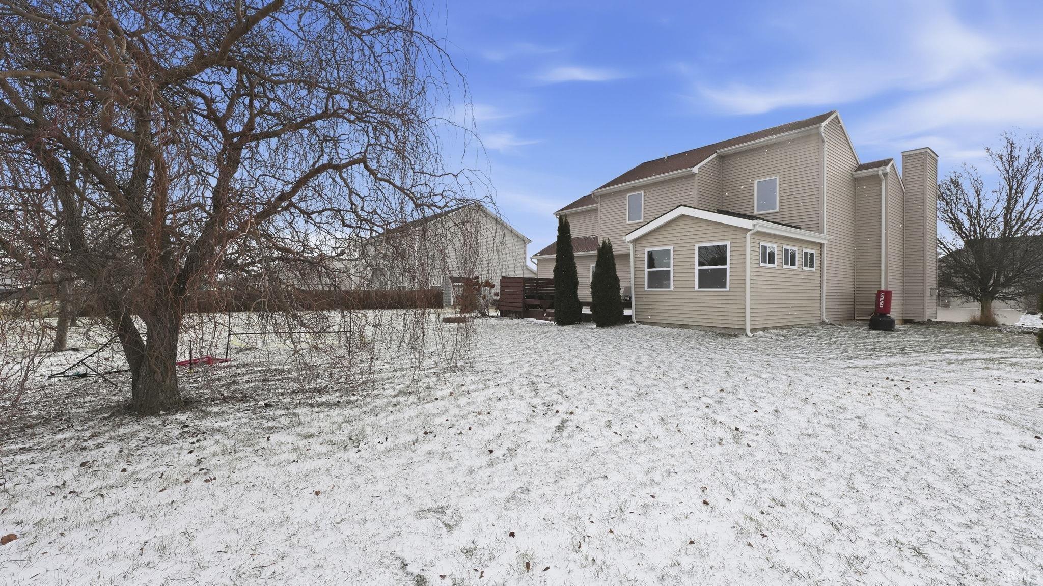 View of snow covered house