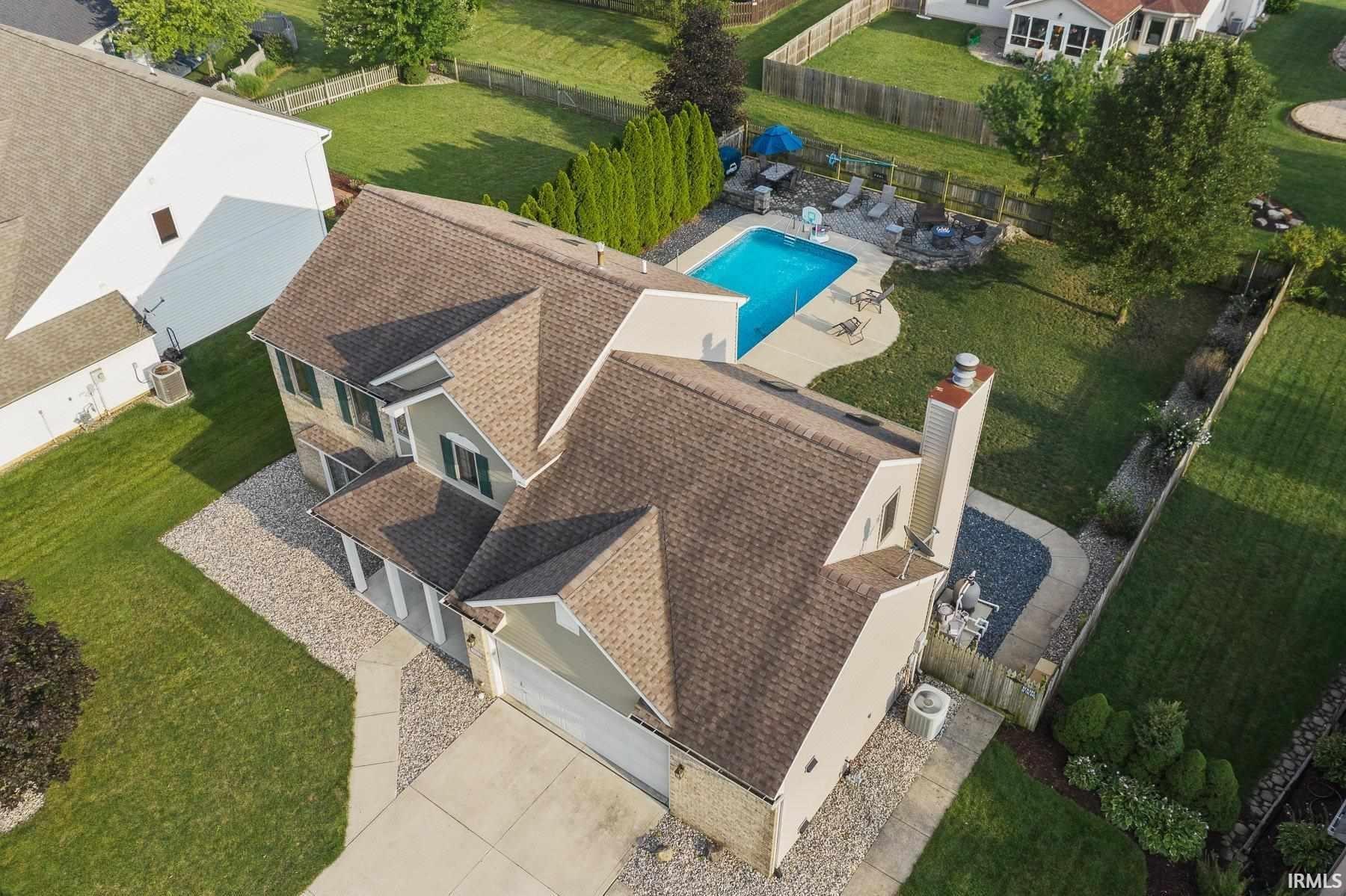 Bird's eye view of a pool
