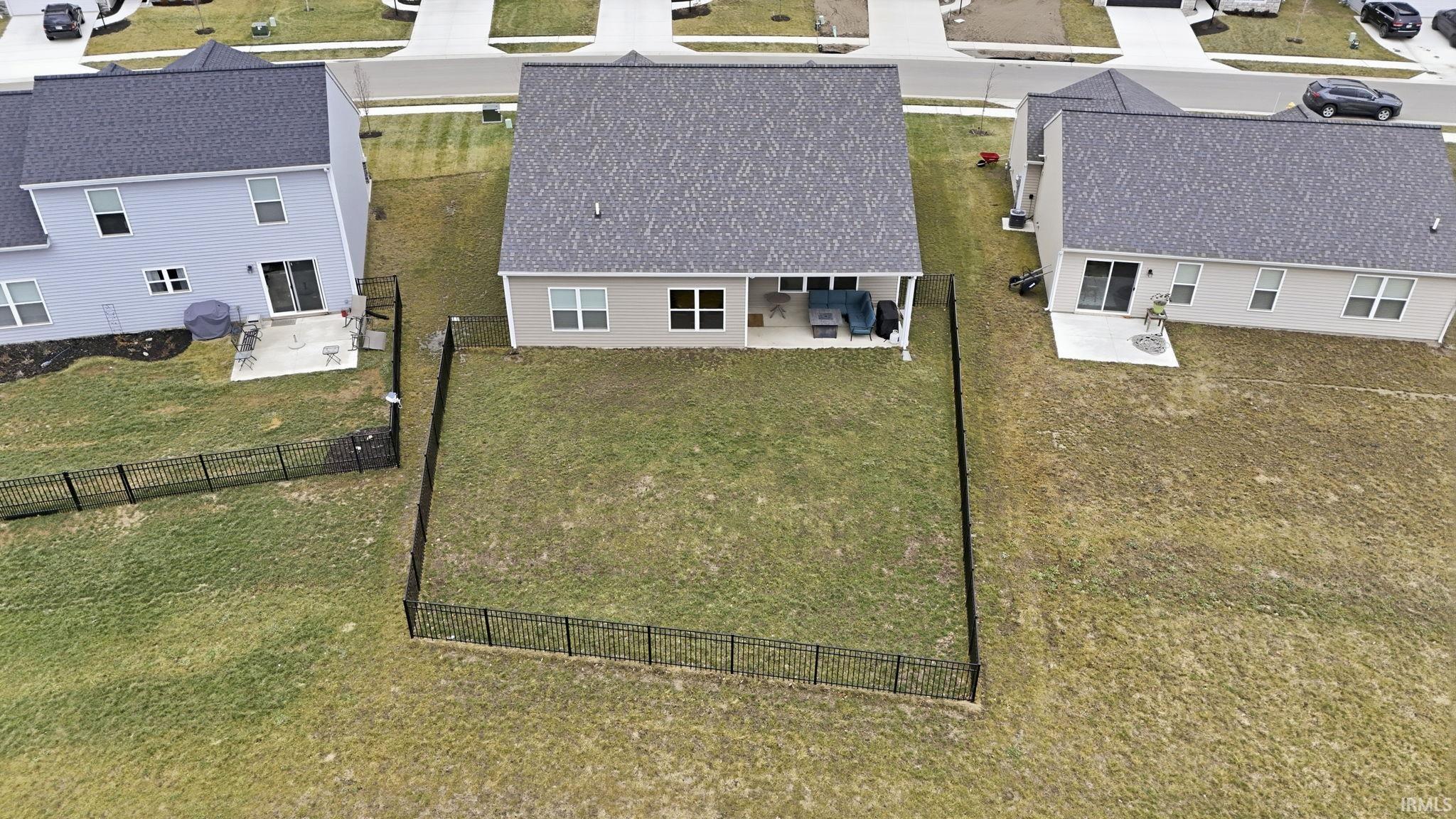 Aerial perspective of suburban area