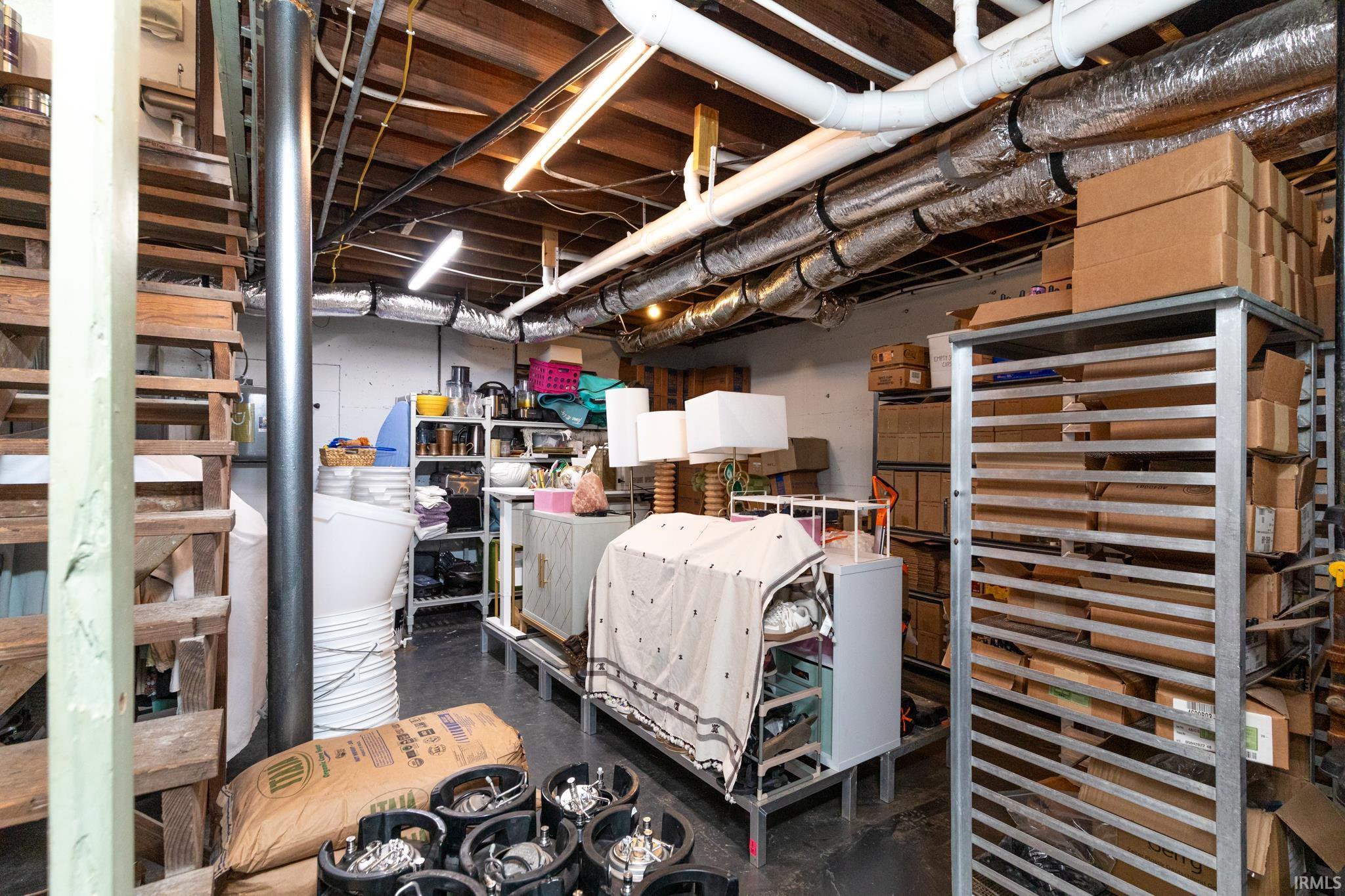 View of unfinished basement