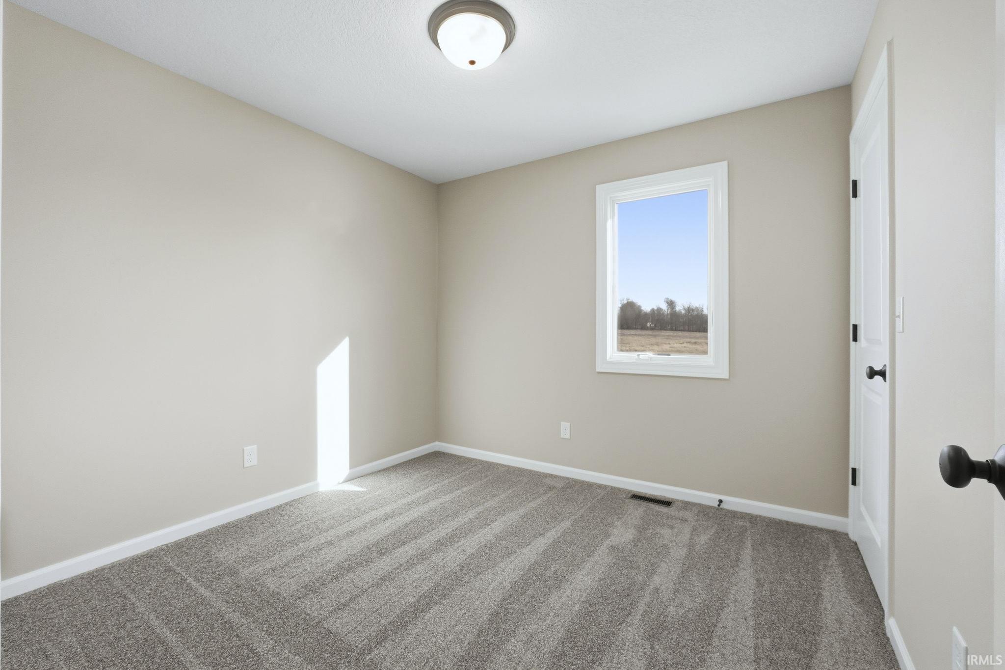 Carpeted empty room with baseboards