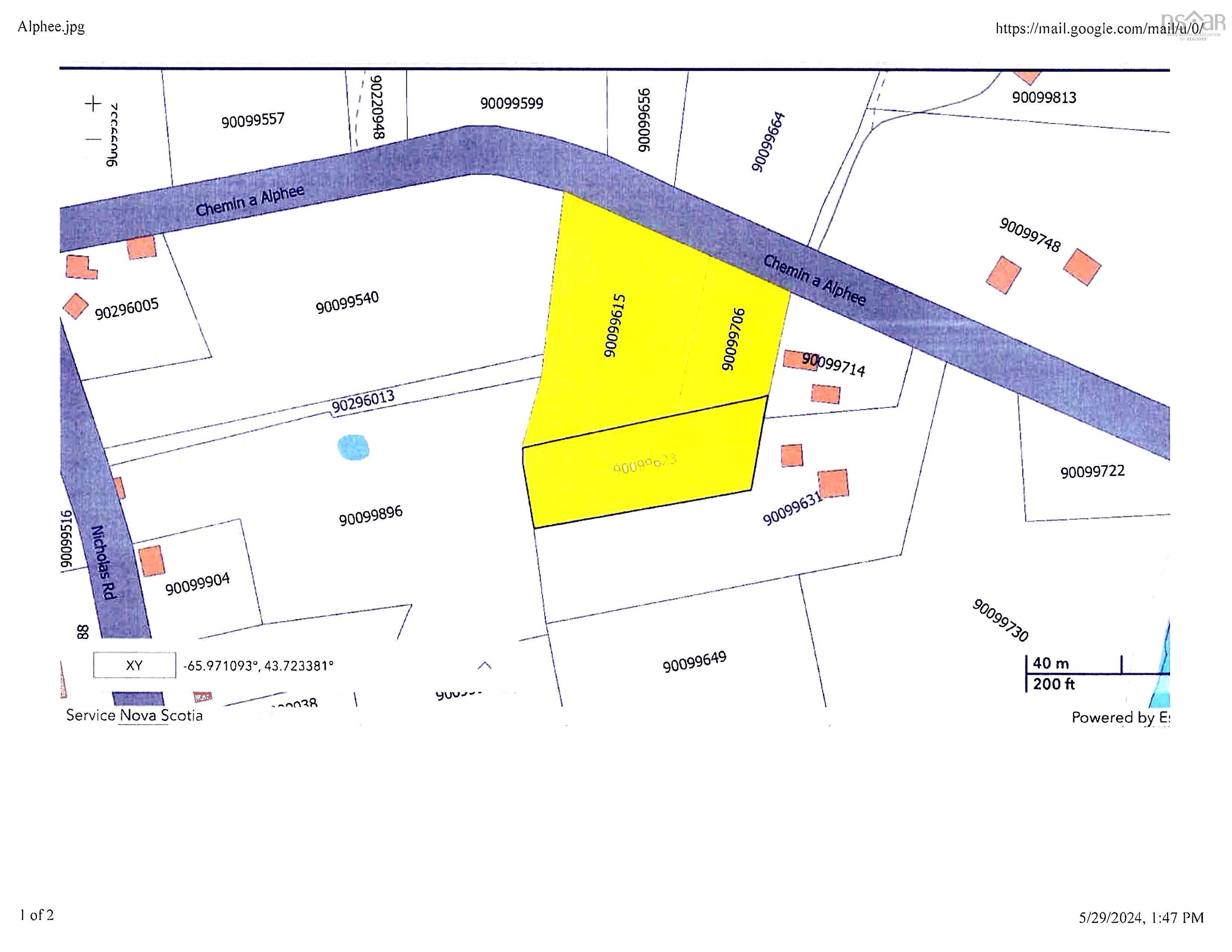 $49,900.00: 3 Lots Chemin a Alphee, Lower Wedgeport