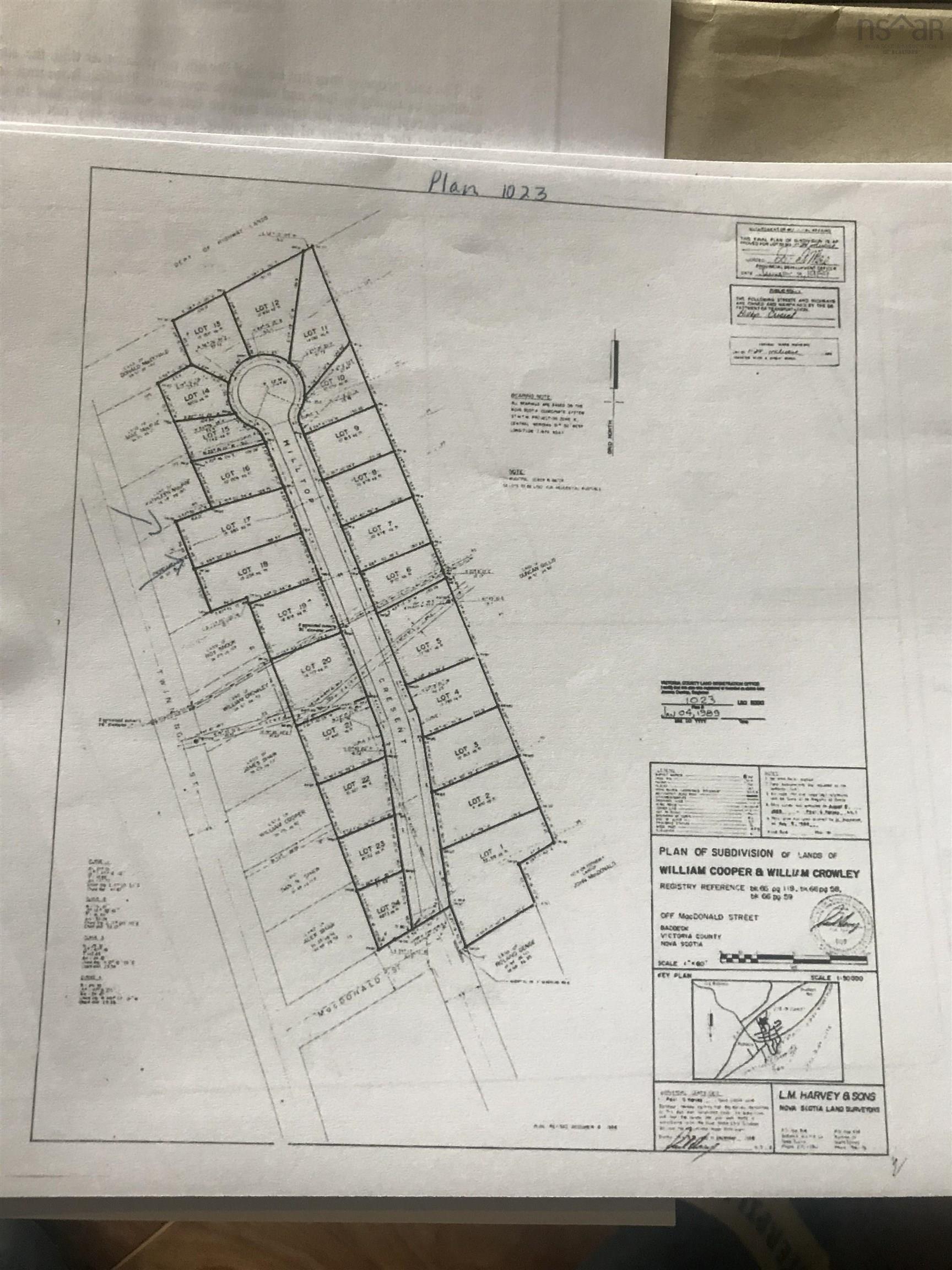 $34,900.00: Lot 18 Hilltop Crescent, Baddeck