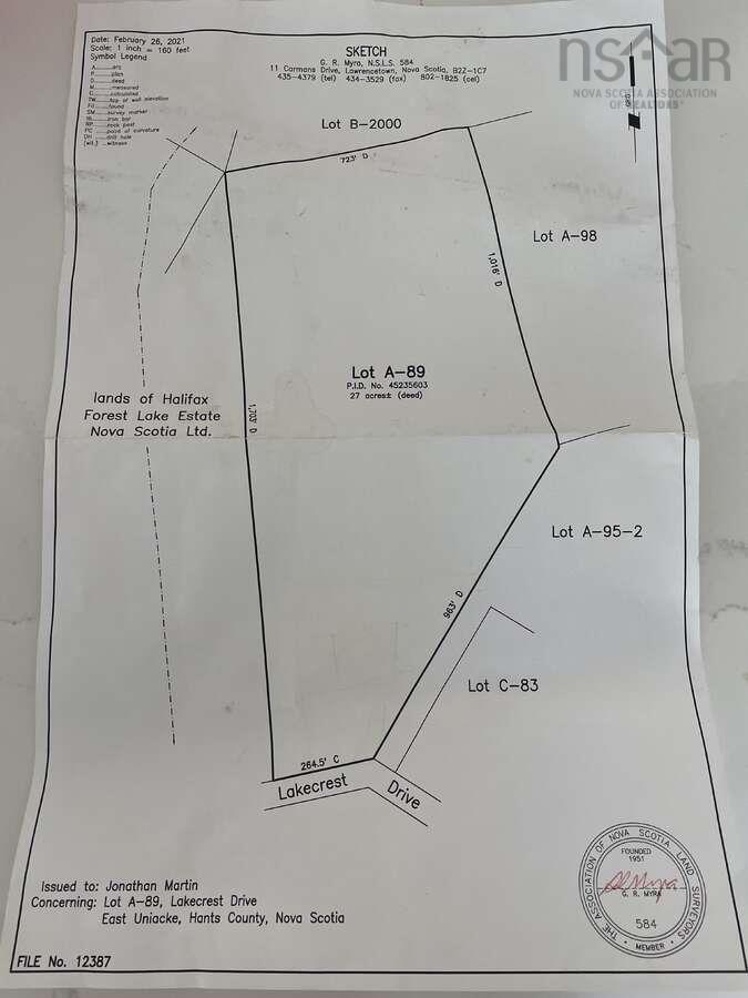 $199,000.00: Lot 89A Lakecrest Drive, Mount Uniacke