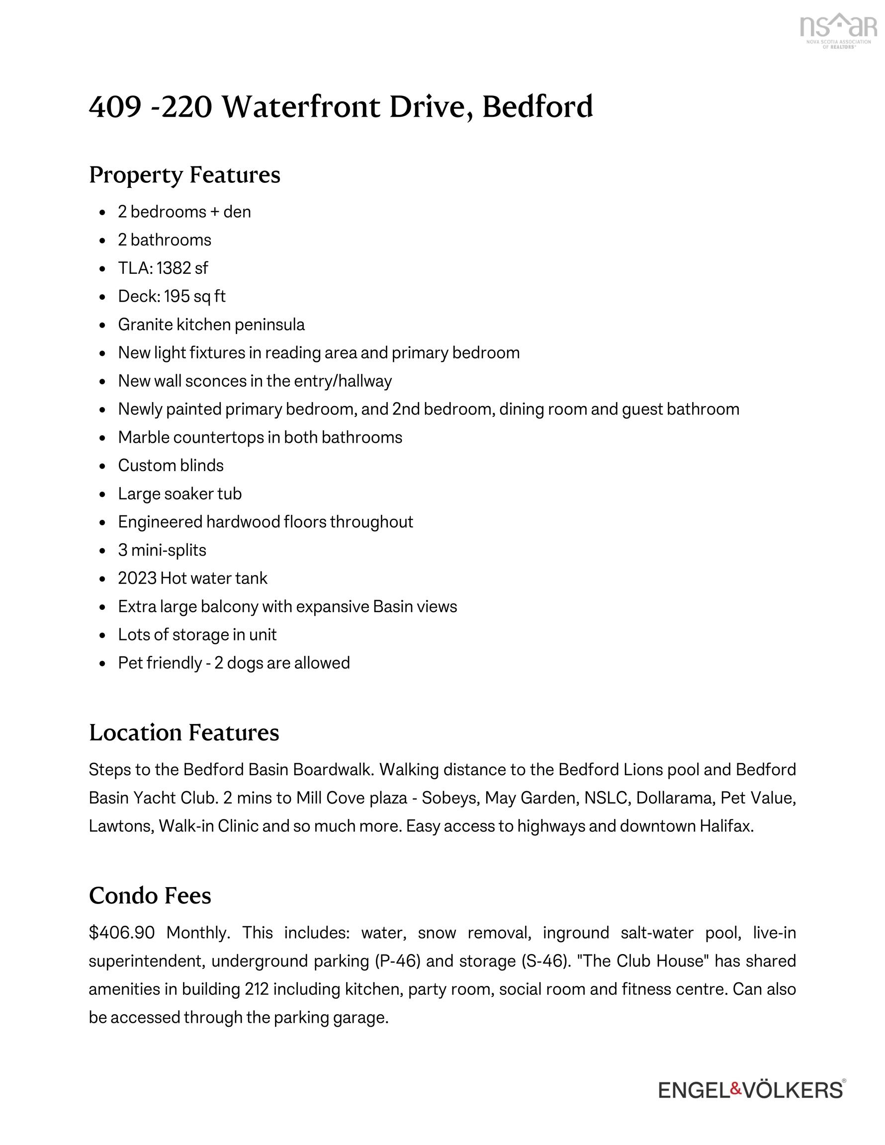 409 220 Waterfront Drive, Bedford, NS (MLS 202526338)