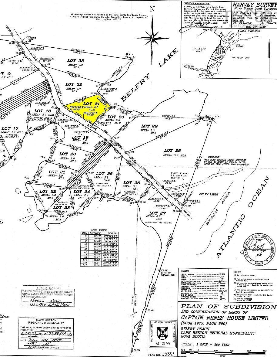 $69,000.00: Lot 31 Belfry Lake Road, Gabarus Lake