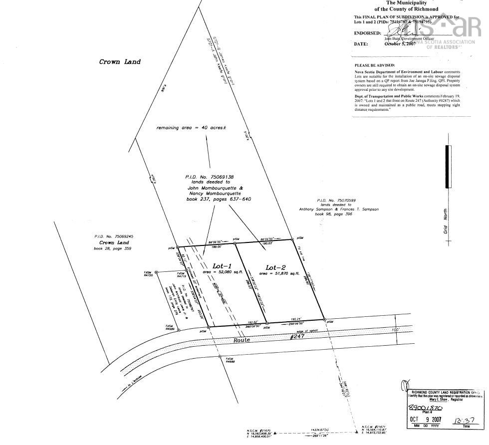 $80,000.00: NO 247 Highway Highway, Point Michaud